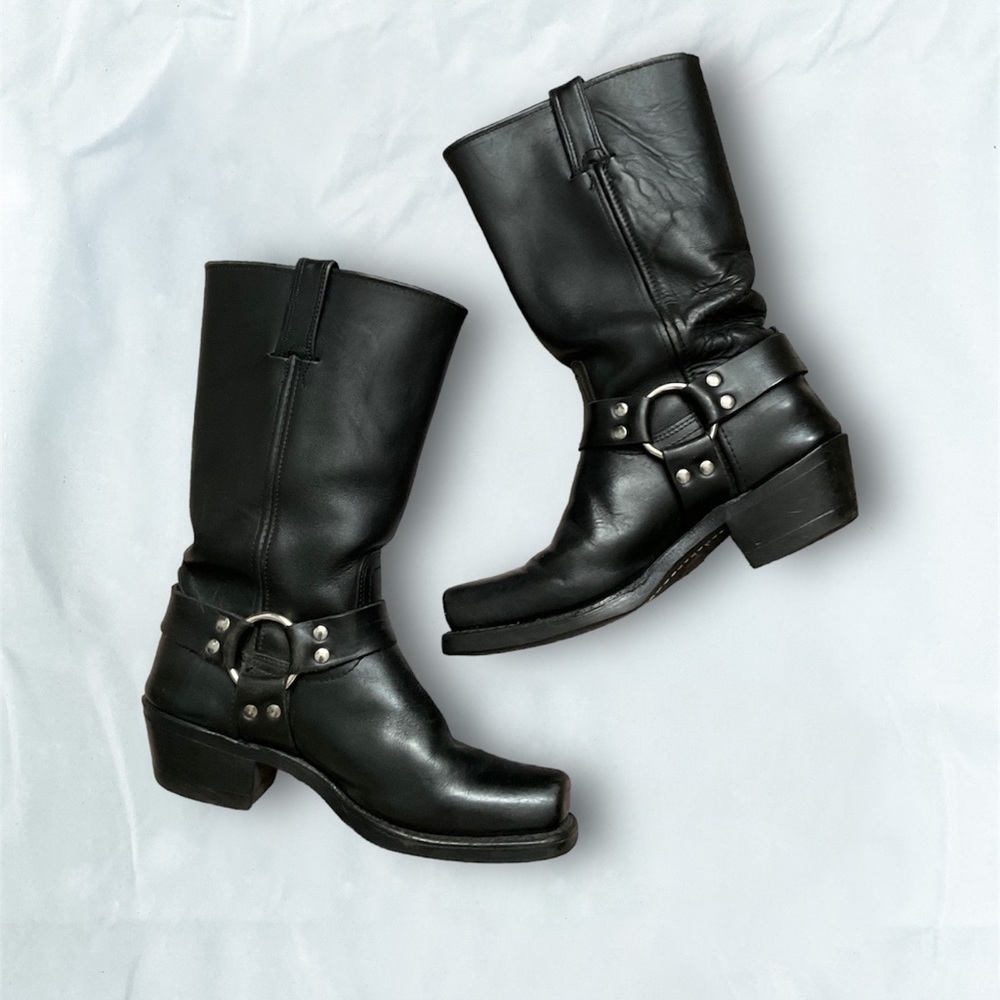 Frye Harness Black Boots